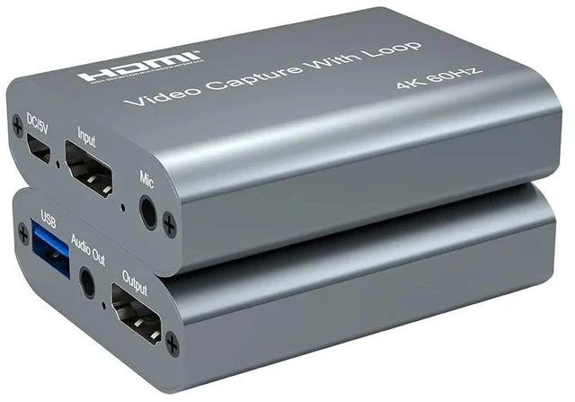 Main image of ,4K HDMI Video Capture Card 1080P 60Hz HDMI to USB Video Audio Recorder Card with Microphone Loop-out for Live Streaming PS5 PC