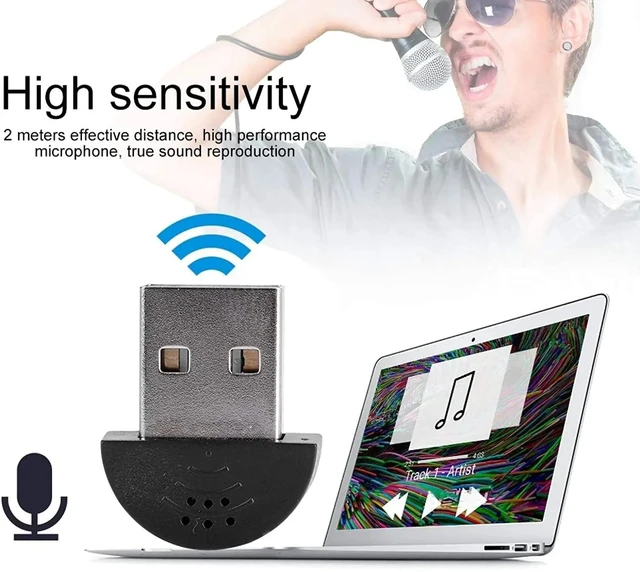 Alt view image 4 of 5 - ,Portable Mini USB Microphone Audio Adapter Direct Connect USB Mic Driver for PC Laptop Condenser Recording Microfone Ultra-wide