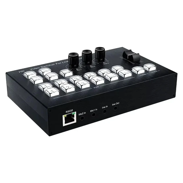 Alt view image 4 of 5 - AU Plug,4 Channel Video Mixer Switcher Video Capture Multi Camera for HDMI 1080p60 Live Streaming PGM Seamless Switch Output 6 Pictures