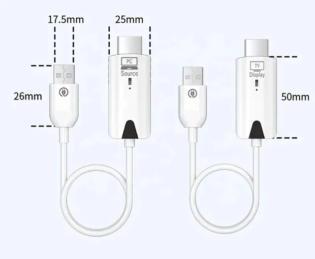 Alt view image 5 of 5 - Gold metal,30M Wireless HDMI-compatible Video Transmitter Receiver Extender Cable Meeting Share Display Adapter for Laptop PC TO TV Monitor