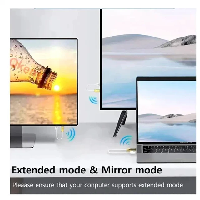 Alt view image 2 of 5 - Gold metal,30M Wireless HDMI-compatible Video Transmitter Receiver Extender Cable Meeting Share Display Adapter for Laptop PC TO TV Monitor