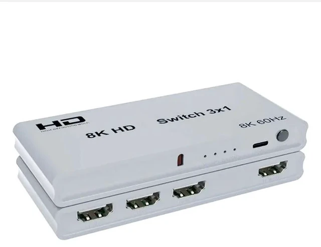 Main image of 1 set,8K 60Hz Switcher for HDMI 3 in 1 out Free Switching Equipped with IR Remote Control 3X1 4K 120Hz for computer projectors,
