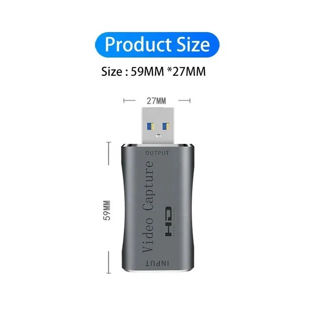 Alt view image 3 of 5 - USB Style,USB 3.0 60fps for HDMI Audio Video Capture Card Device 4k for OBS Live Streaming Broadcast Game Recording Box