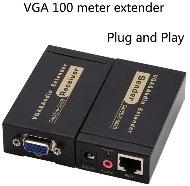 Main image of AU Plug,100M VGA Extender VGA Cable Transmitter Receiver Extender VGA to RJ45 Amplifier Support for DVR Hard Disk HD 3D