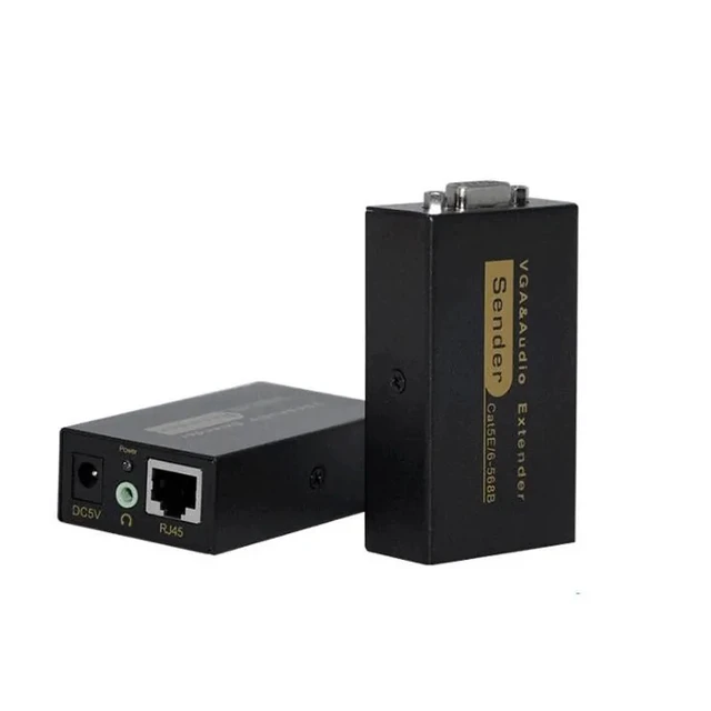 Alt view image 2 of 5 - AU Plug,100M VGA Extender VGA Cable Transmitter Receiver Extender VGA to RJ45 Amplifier Support for DVR Hard Disk HD 3D