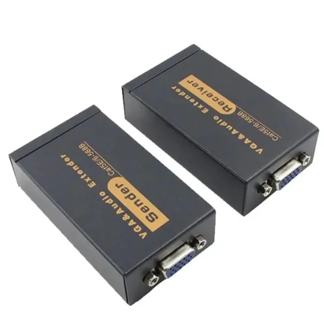 Alt view image 3 of 5 - AU Plug,100M VGA Extender VGA Cable Transmitter Receiver Extender VGA to RJ45 Amplifier Support for DVR Hard Disk HD 3D