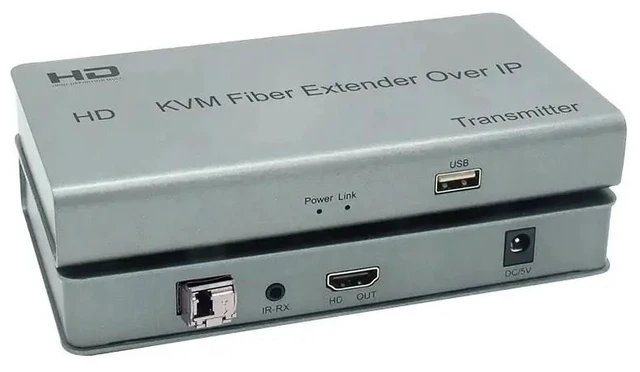 Main image of AU Plug,20Km KVM Fiber Optical Extender for HDMI-compatible over IP LC Fiber cable USB Transmitter Receiver support keyboard mouse