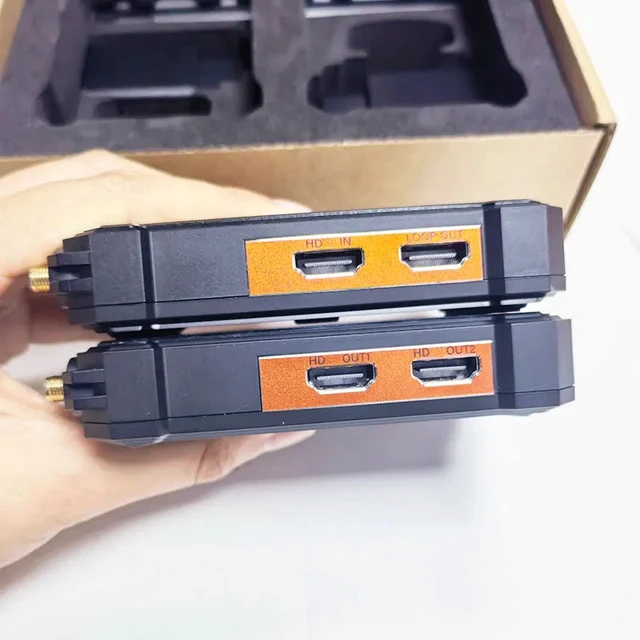 Alt view image 3 of 5 - US Plug,4K Dual HDMI Wireless Transmitter Receiver Extender Sender Share for Camera Live Streaming Laptop PC To TV Monitor