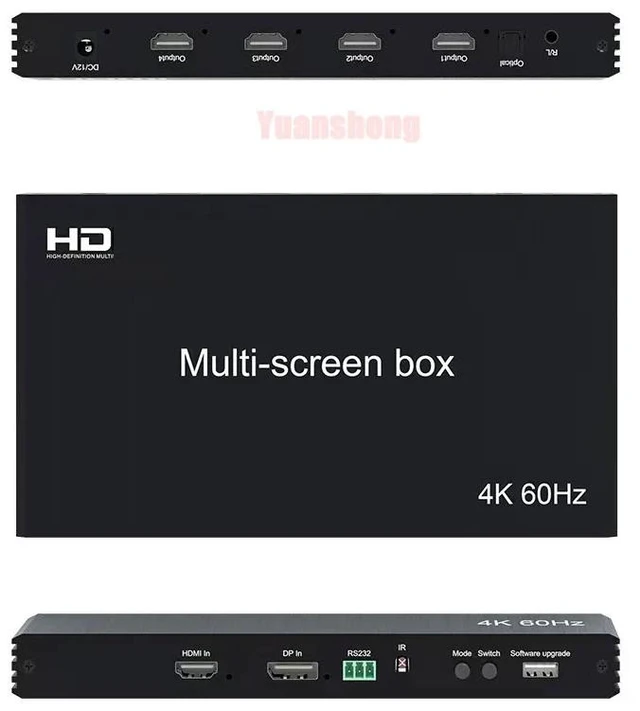 Alt view image 2 of 5 - AU Plug,4K for HDMI 60Hz DP Video Multi-Screen Box Video Wall Controller Splicer 2x2 1x3 1x4 2x1 3x1 4x1 for TV PC Monitor Projector