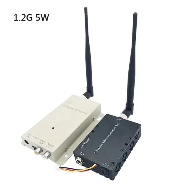 Alt view image 3 of 5 - ,Wireless 1.2Ghz 5000mW Video Audio Transmitter With 1.2G Receiver High Gain Antenna Long Range Transmittion