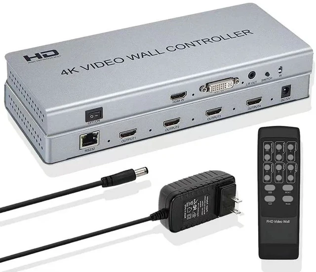 Main image of 4k 2x2,4k 2x2 Video Wall Controller TV Wall Processor 1x2 1x3 1x4 vs 1080p hdmi Splicer Multi Screen Splicing Flip Bezel