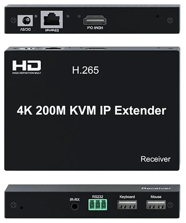 Alt view image 5 of 5 - 1 set,4K 200M KVM Matrix Extender for HDMI-compatible USB Extender Transmitter over IP RJ45 Cat5e/6Support Mouse One to Multipoint