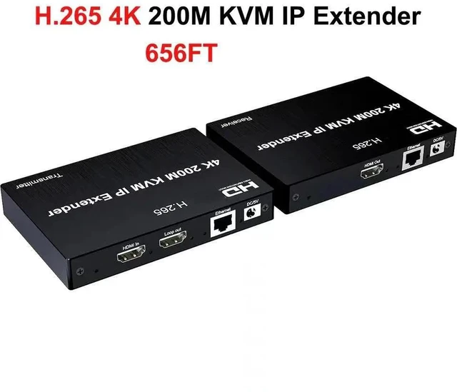Main image of 1 set,4K 200M KVM Matrix Extender for HDMI-compatible USB Extender Transmitter over IP RJ45 Cat5e/6Support Mouse One to Multipoint