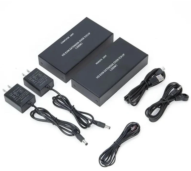Main image of US Plug,200m 1080P KVM IP Extender for hdmi Send and Receive transmission system Supports USB Keyboard and Mouse Synchronizatio
