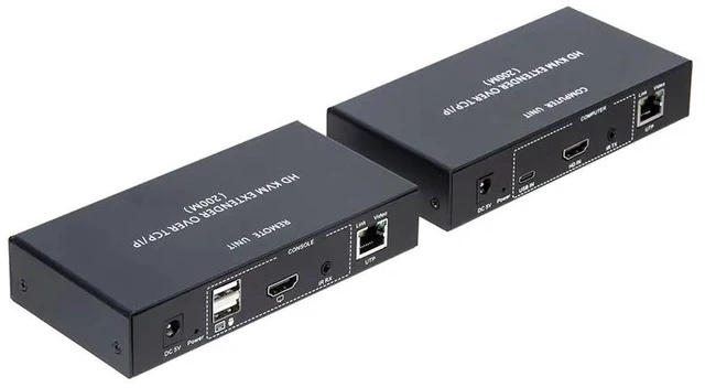 Alt view image 2 of 5 - US Plug,200m 1080P KVM IP Extender for hdmi Send and Receive transmission system Supports USB Keyboard and Mouse Synchronizatio