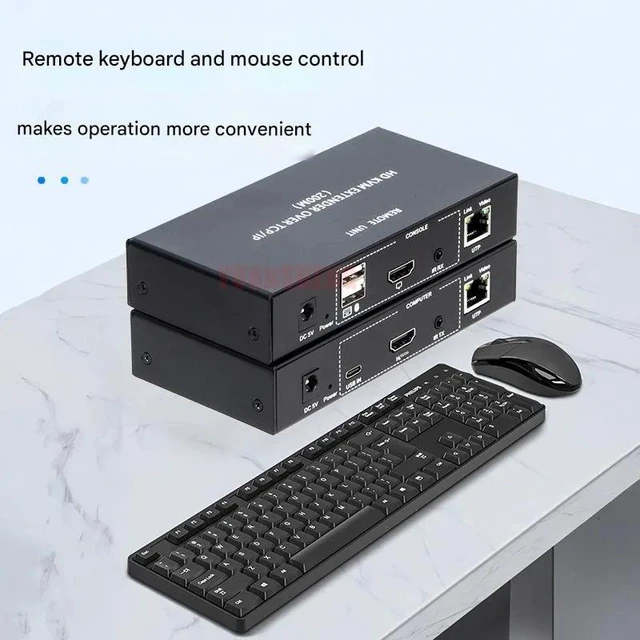 Alt view image 3 of 5 - US Plug,200m 1080P KVM IP Extender for hdmi Send and Receive transmission system Supports USB Keyboard and Mouse Synchronizatio