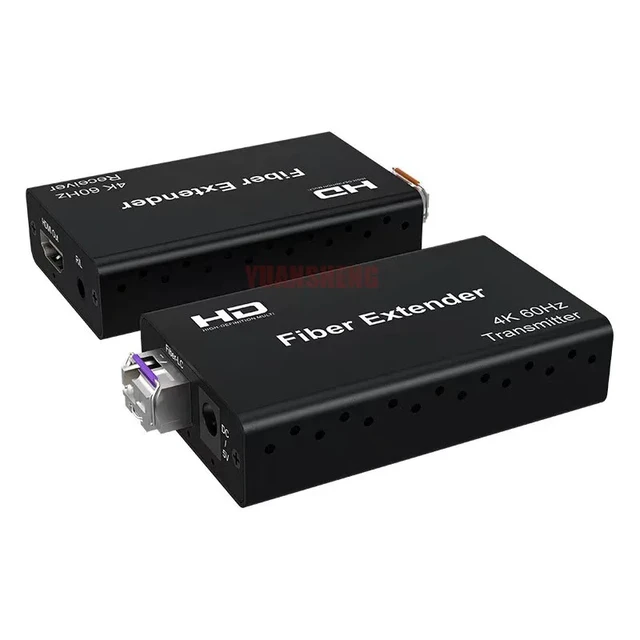 Alt view image 2 of 5 - 4K 30hz,4K@60Hz 20Km Fiber Extender for HDMI over LC Fiber Optic Cable 4:4:4 Fiber Video Transceiver with Audio Extender HDCP2.2 HDR10