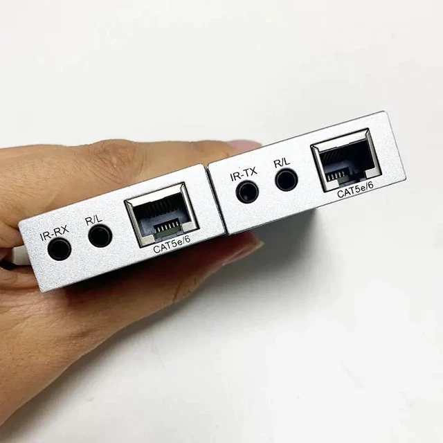 Alt view image 4 of 5 - US Plug,4K 100M HD Extender for HDMI with R/L Audio Out Video Converter Via Cat5E/6 RJ45 Ethernet Cable for DVD Laptop PC To TV