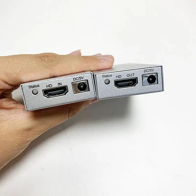 Alt view image 5 of 5 - US Plug,4K 100M HD Extender for HDMI with R/L Audio Out Video Converter Via Cat5E/6 RJ45 Ethernet Cable for DVD Laptop PC To TV