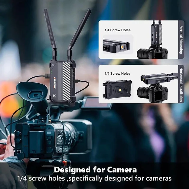 Alt view image 3 of 5 - 1TX and 1RX,4K Wireless Extender Kit for HDMI Video 350m Transmitter Receiver 2.4/5G Extender for Laptop PS4/5 Camera,DSLR to Projector TV