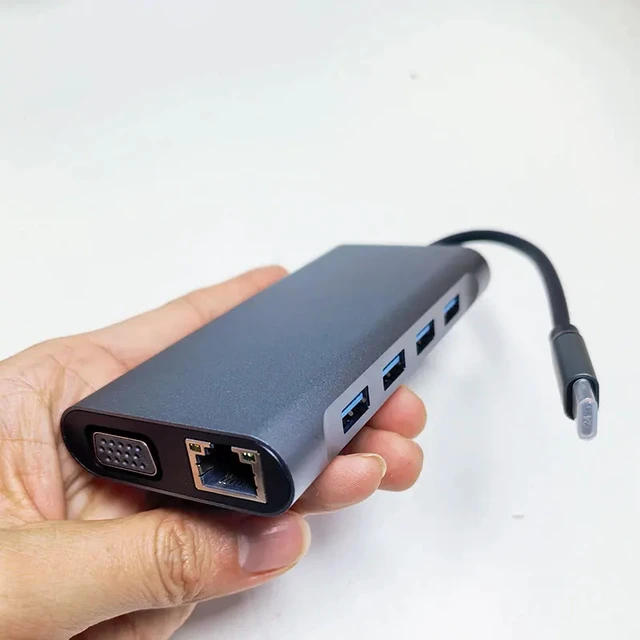 Alt view image 2 of 5 - ,11 In 1 Type C USB-C HUB Splitter To 4K Thunderbolt 3 Docking Station Laptop Adapter PD 87W HDMI-compat Splitter for MacBook Pro