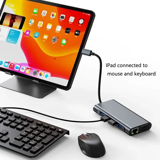 Alt view image 5 of 5 - ,11 In 1 Type C USB-C HUB Splitter To 4K Thunderbolt 3 Docking Station Laptop Adapter PD 87W HDMI-compat Splitter for MacBook Pro