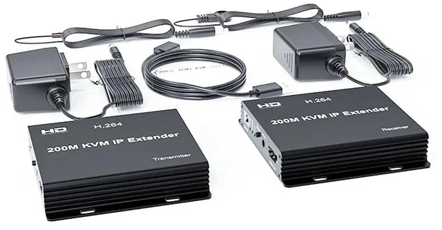 Alt view image 5 of 5 - EU Plug,H.264 KVM IP HDMI Extender over Single Rj45 Ethernet cat5e/6 Cable 200M 1080P USB KVM Extender Support Touch Screen