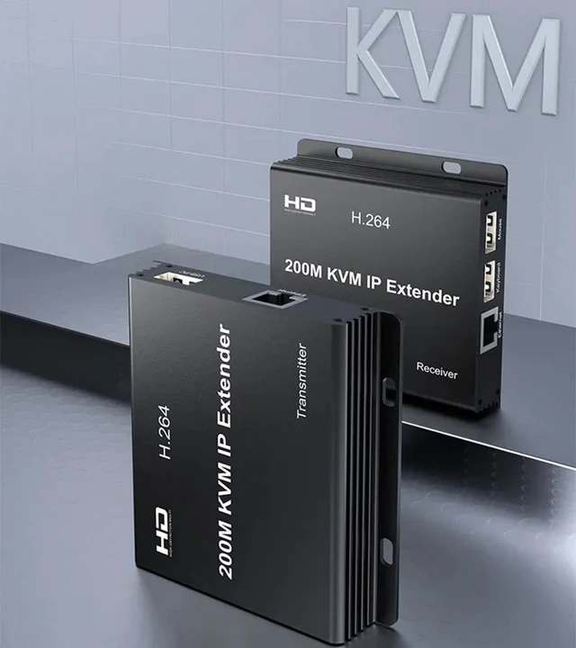 Alt view image 3 of 5 - EU Plug,H.264 KVM IP HDMI Extender over Single Rj45 Ethernet cat5e/6 Cable 200M 1080P USB KVM Extender Support Touch Screen