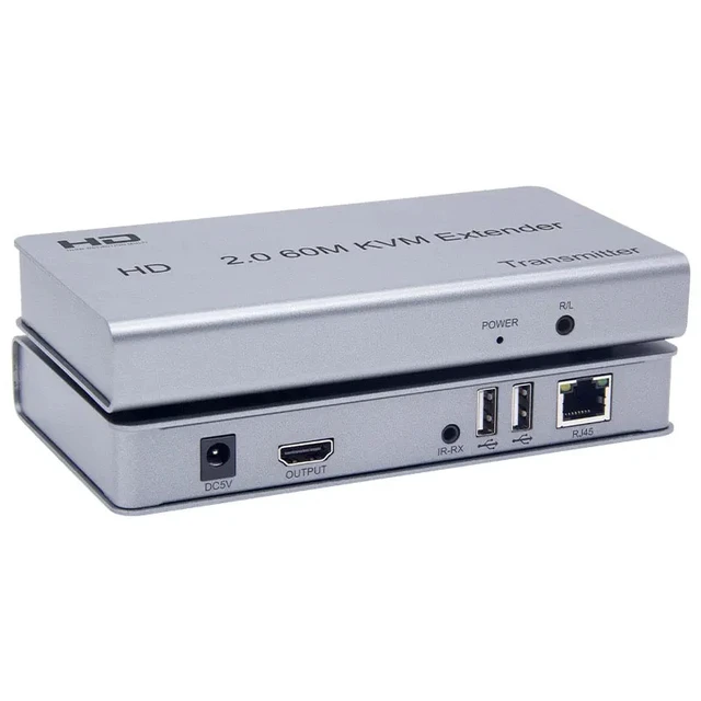 Alt view image 5 of 5 - US Plug,4K 60Hz 2.0 KVM 60M USB Extension Over Ethernet CAT5e/6 1080P Extender for HDMI with USB Support Mouse Keyboard