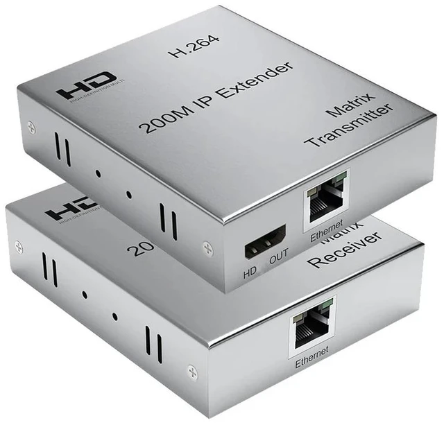 Alt view image 5 of 5 - UK Plug,200M IP Extender H.264 Matrix Via Rj45 Cat6 Ethernet Cable Support Multi To Multi HDMI-compatible Transmitter Receiver for PS4 P