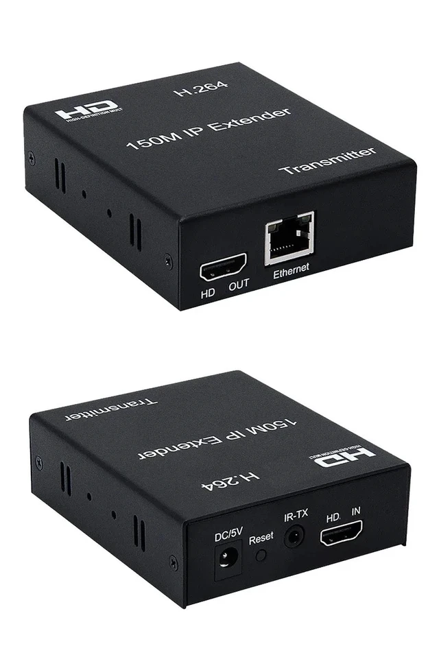 Alt view image 5 of 5 - UK Plug,H.264 150M HDMI IP Extender Via RJ45 Ethernet Network Cat5e/ 6 Cable Via Switch 1 Transmitter To Multi Receiver for PS4 Laptop T