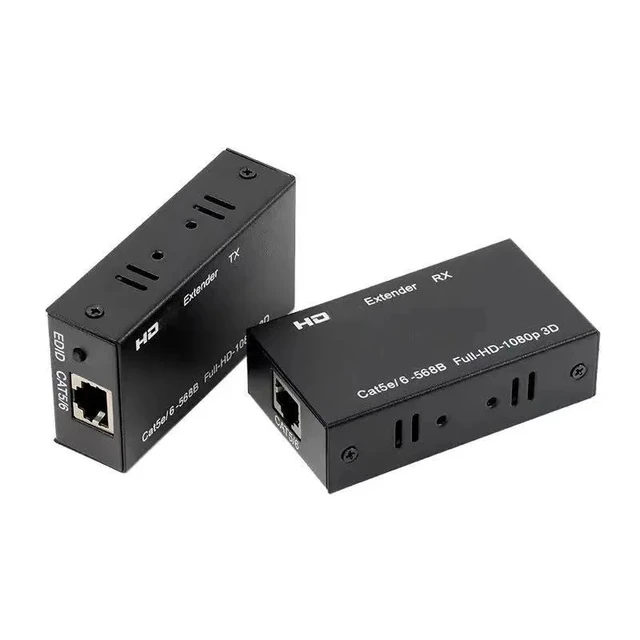 Alt view image 2 of 5 - AU Plug,60M 1080P Extender Ethernet RJ45 Extender Repeater Transmit for PC Loptop TV Monitor HDMIcompatible Extender over Cat5e/6 Cabl