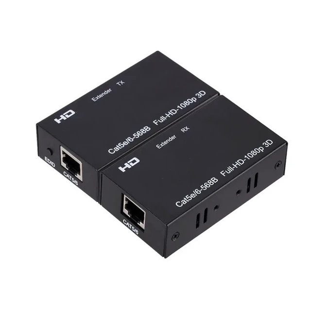 Alt view image 4 of 5 - AU Plug,60M 1080P Extender Ethernet RJ45 Extender Repeater Transmit for PC Loptop TV Monitor HDMIcompatible Extender over Cat5e/6 Cabl