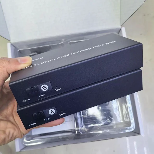 Alt view image 3 of 5 - 1 set,20Km KVM Fiber Optic USB Extender Video Transmitter Receiver Over SC Fiber Cable for HDMI Switch For Mouse Keyboard PC