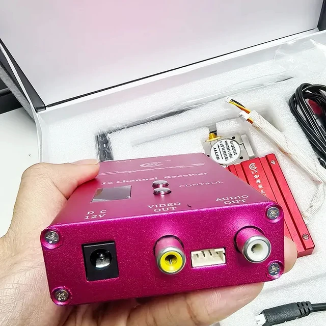 Alt view image 3 of 5 - 1 set,1.2G 8000W 12CH High Power Wireless Analog Transmitter and Receiver Audio Video Transmission System for RC Models Enhancement