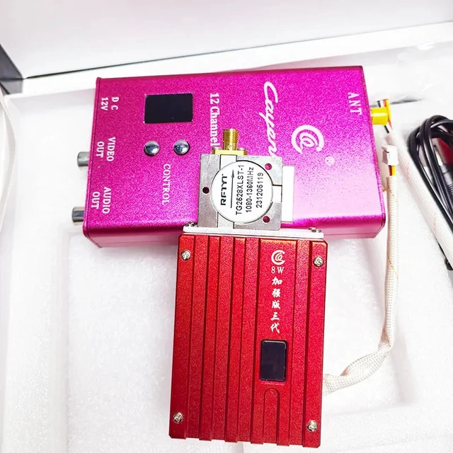 Alt view image 4 of 5 - 1 set,1.2G 8000W 12CH High Power Wireless Analog Transmitter and Receiver Audio Video Transmission System for RC Models Enhancement