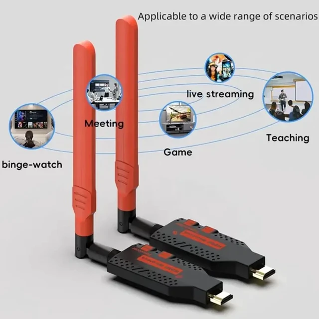 Alt view image 2 of 5 - 1TX and 3RXS,150m 1080P Wireless HDMI-compatible Extender Video Transmitter and Receiver Multi Screen Share Display for Camera Laptop PC