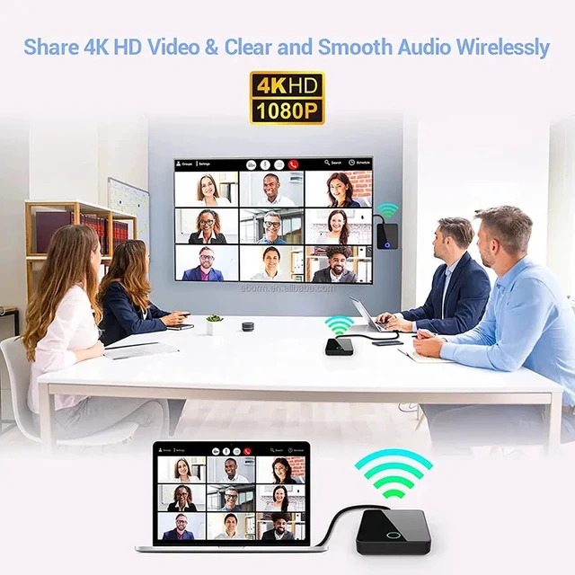 Alt view image 4 of 5 - 1TX and 1RX,Wireless Extender for HDMI Video Transmitter Receiver 30m for PS4 DVD Camera Laptop PC Game Meeting Live Streaming to TV