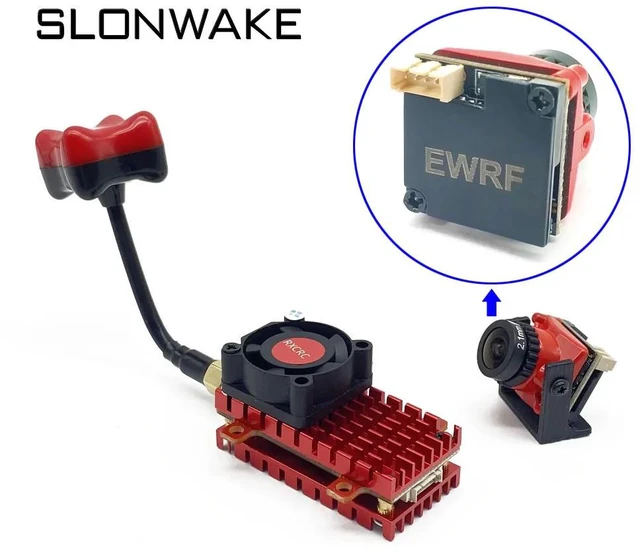 Alt view image 4 of 5 - 2W VTX Camera,Over 20Km Range 5.8Ghz 2W FPV Transmitter launcher 2000MW 48CH build in microphone and 1200TVL fpv camera + 7 inch IPS monitor