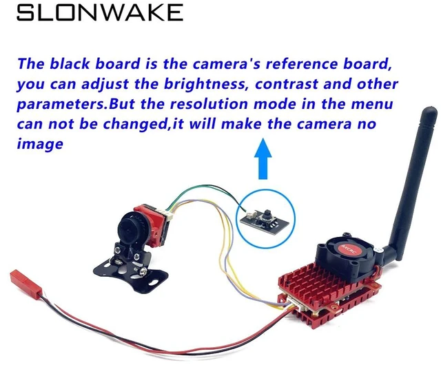 Main image of transmitter camera,Over 20Km 5.8Ghz 2W FPV Wireless VTX Transmitter Built-in Microphone and 2.1mm cmos 1200TVL fpv camera use for long distance