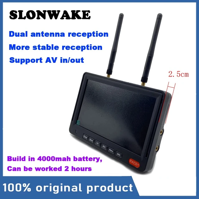 Alt view image 4 of 5 - fpv suit,5.8G 56CH 7 Inch LCD Screen Monitor 1024*600 with DVR and TS5823 Pro 600mW AV transmitter+CMOS 700TVL fpv camera use for RC Cars