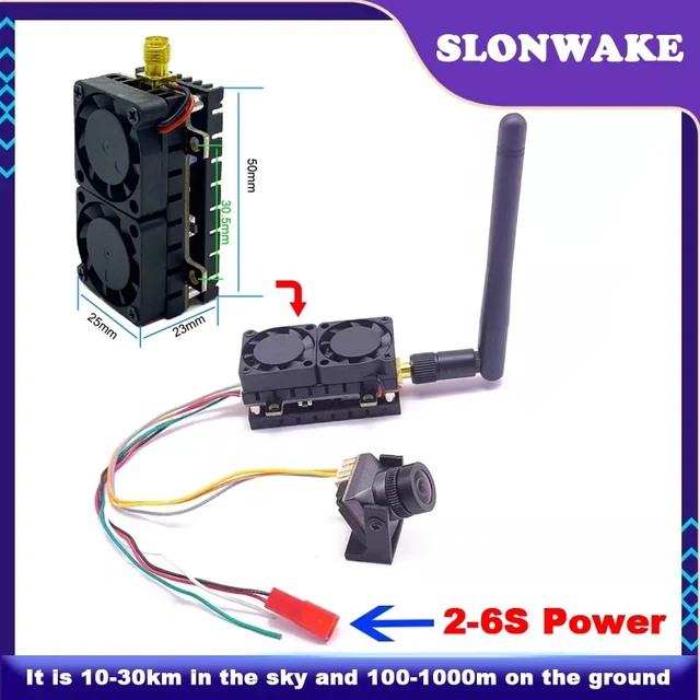 Alt view image 3 of 5 - VTX Camera,Long range 5.8G 48CH 5.5W adjustable transmitter and B19 Pro straight 1500TVL fpv camera with 4.3 inch IPS monitor for RC Part