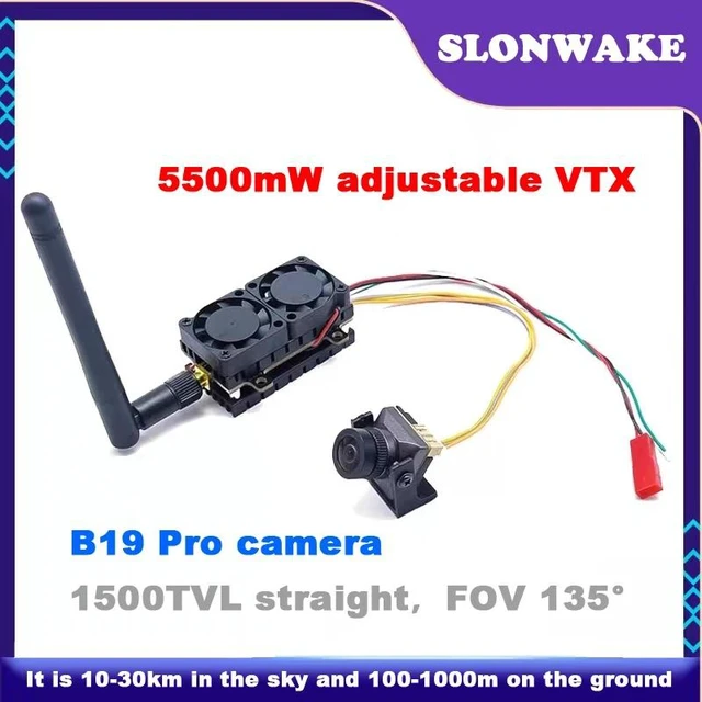 Main image of VTX Camera,Long range 5.8G 48CH 5.5W adjustable transmitter and B19 Pro straight 1500TVL fpv camera with 4.3 inch IPS monitor for RC Part
