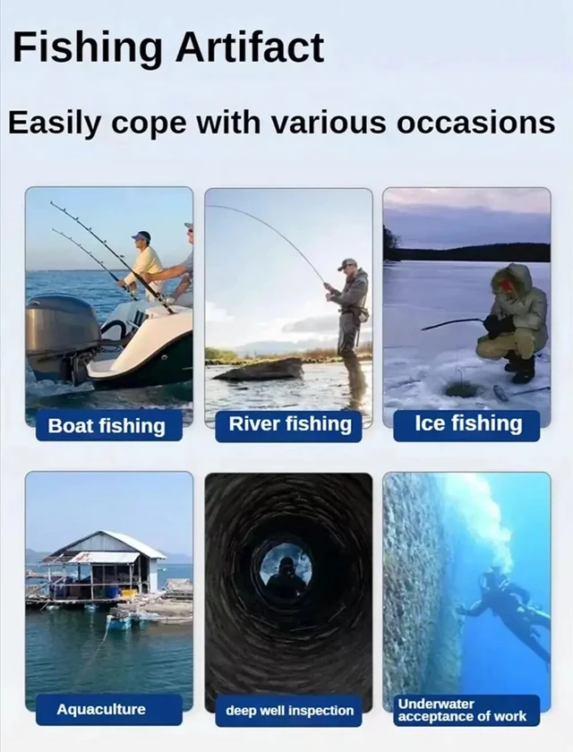 Alt view image 5 of 5 - 15m fpv monitor 1,Long rage Ice Fishing Underwater Camera 195° and 4.3 Inch Screen Fish Finder monitor With 12 Infrared Lights Can Turn ON/OFF