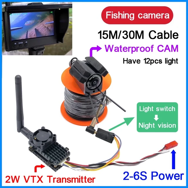 Alt view image 2 of 5 - 15m fpv monitor 1,Long rage Ice Fishing Underwater Camera 195° and 4.3 Inch Screen Fish Finder monitor With 12 Infrared Lights Can Turn ON/OFF