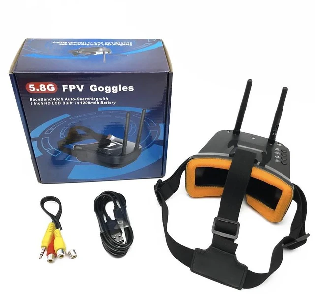 Alt view image 5 of 5 - fpv suit,3 channel Dual Video camera CMOS 1000TVL fpv camera with 5.8G 40CH Dual Antennas 3 Inch FPV Goggles Video Glasses Headset HD
