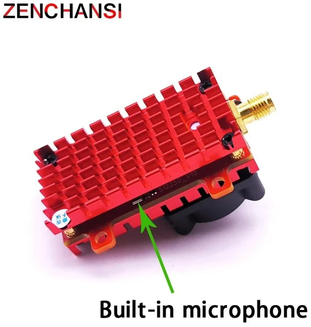Alt view image 4 of 5 - fpv transmitter,Over 20Km Range 5.8Ghz 2W FPV Wireless Transmitter Video AV Audio Sender Built-in Microphone Heat Sink use for long distance