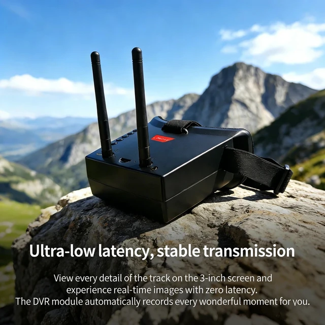 Alt view image 5 of 5 - FPV Goggles,SLONWAKE FPV Goggles 3 Inch 5.8G 56CH Analog Version HD Glasses Video Headset Dual Antenna with DVR Module Ultra-Low Latency
