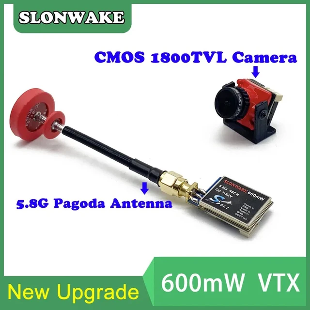 Alt view image 3 of 5 - OTG VTX Camera,5.8G 600mW 48CH VTX Transmitter launcher+CMOS 1800TVL FPV Camera+5.8G OTG Receiver for Android Smartphone use for RC Multicopter