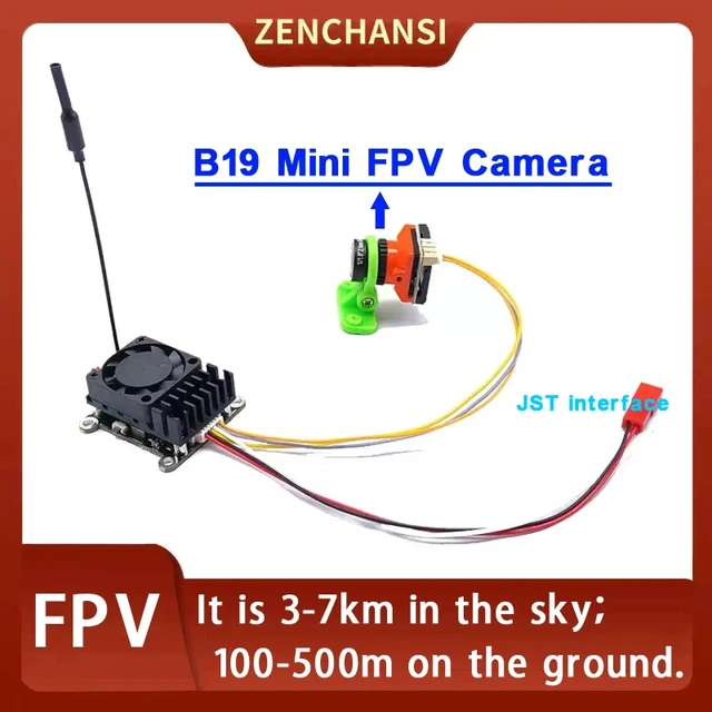Alt view image 3 of 5 - fpv suit,RXC FPV Suit 2W Video Transmitter B19 1500TVL Camera and 3inch Receiver Goggles with DVR use for RC Long Range Fixed-wing Drones